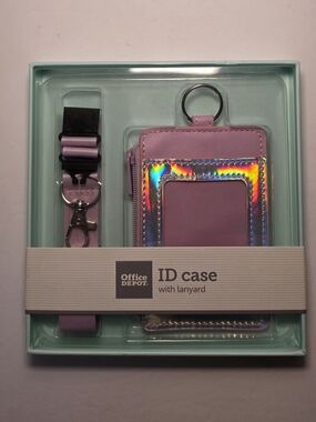 Work Accessories Purple ID Case with Lanyard - Lavender Card Holder